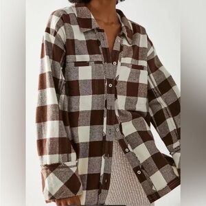 Free People We The Free So Long Summer Plaid Cotton Shirt